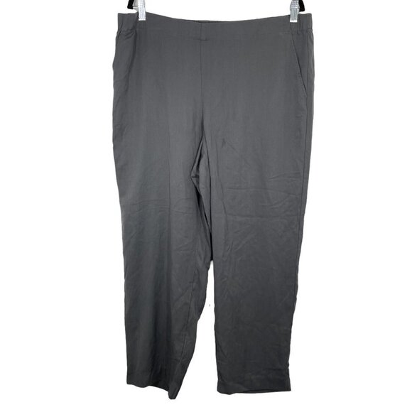 Pure Jill size large gray pull on wide leg comfy pants lyocell high waist - Picture 1 of 6